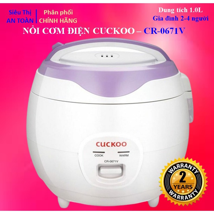 Nồi cơm điện tử Cuckoo Hàn Quốc CR-0671V 1.0 lít - Bảo Hành 2 Năm