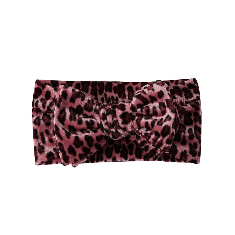 Băng Đô Turban Bản Rộng In Họa Tiết Da Báo Cho Bé Gái Sơ Sinh