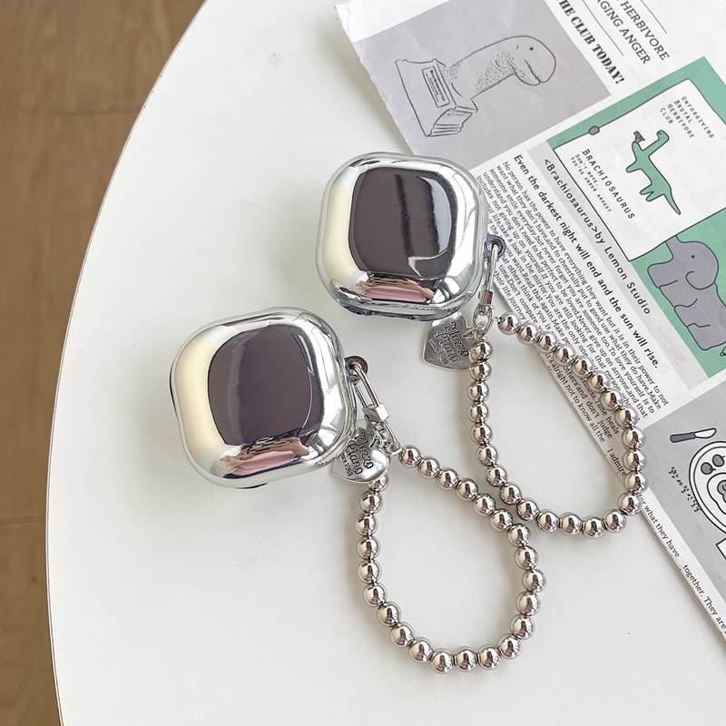 Ôp Điện Thoại Dẻo Màu Bạc Họa Tiết Trái Tim & Vòng Đeo Tay Thời Trang Cho samsung galaxy Buds 2 / Buds Live / Buds FE / Buds2 Pro / Buds Pro