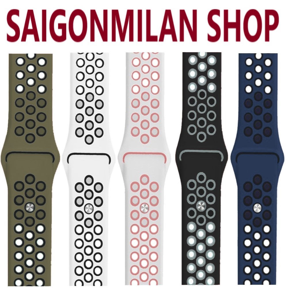 Dây Đeo Cao Su Chống Bẩn Nike Sport Apple Watch Series Pro/8/7/6/5/SE/4/3/2/1 Size 38-40-41-42-44-45-49mm