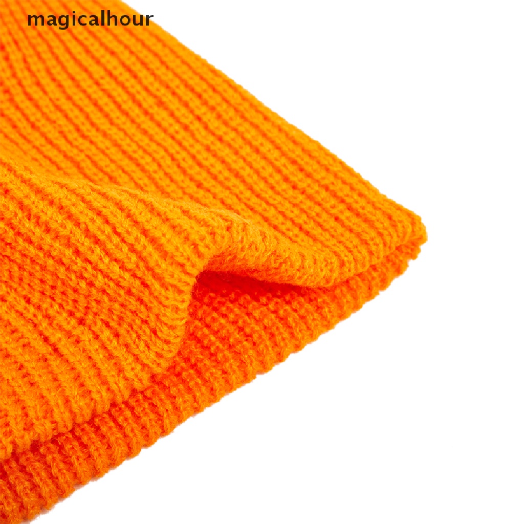 Magicalhour ^ ^ Mũ Len Beanie Dày Màu Đen Thời Trang Mùa Đông Mới Cho Nữ