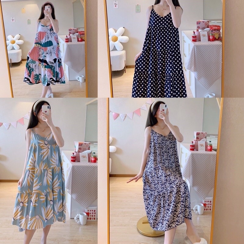 Váy bầu, váy ngủ lanh lụa siêu mềm mát, freesize rộng rãi, thoải mái