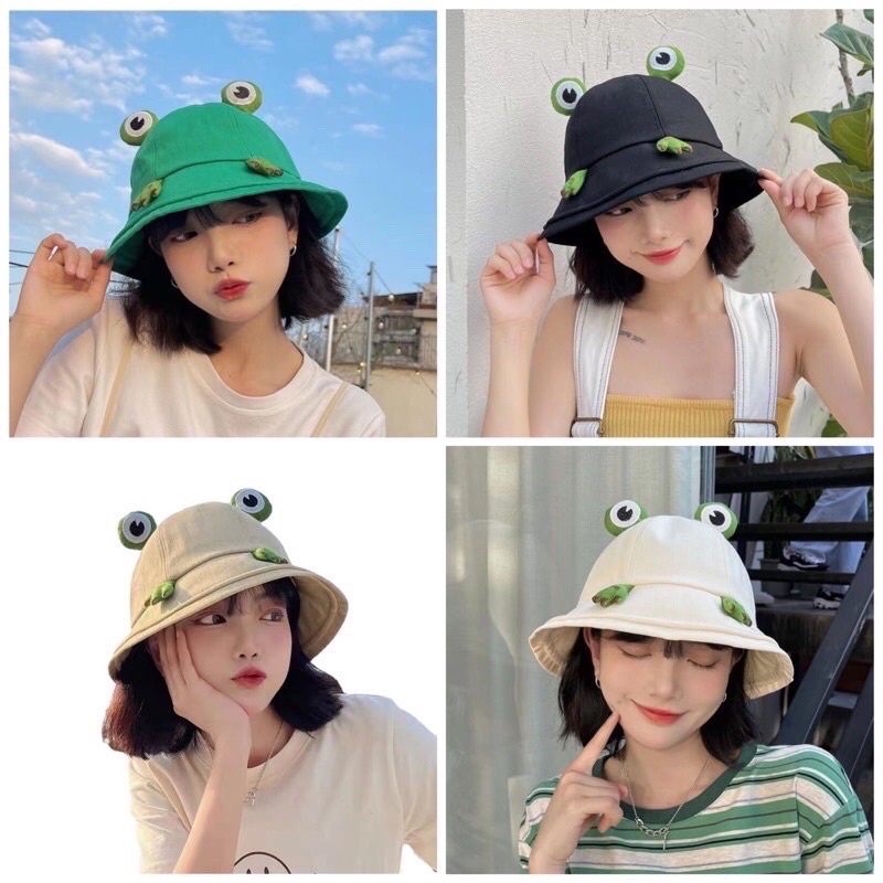 Nón bucket tai bèo con ếch hottrend mẫu mới xinh yêu