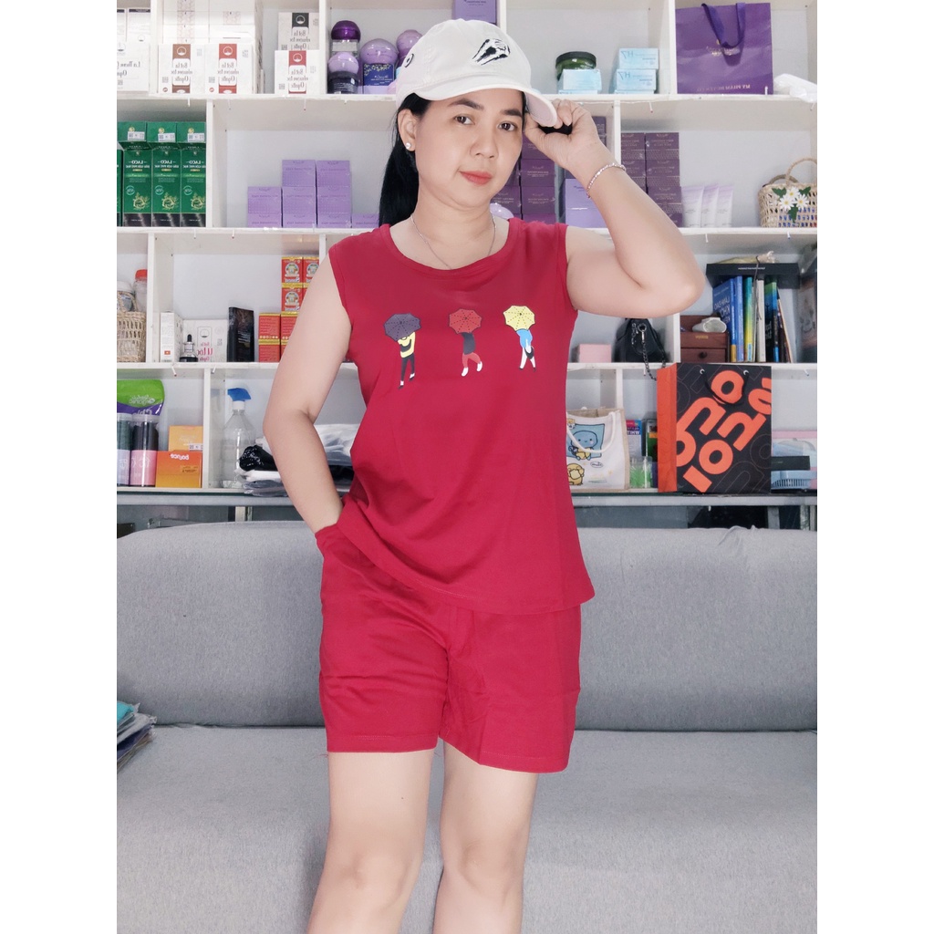 4️⃣BỘ MẶC NHÀ, BỘ SÁT NÁCH IN CÂY DÙ CHẤT COTTON MỀM MỊN THẤM HÚT MỒ HÔI THƯƠNG HIỆU TUYENPHAN BIGSIZE