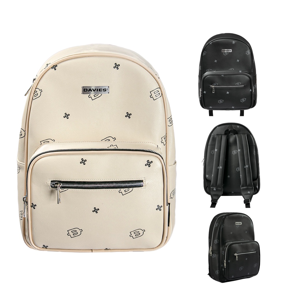 Balo đi học nam nữ da local brand Davies Leather Monogram Backpack| D-P47