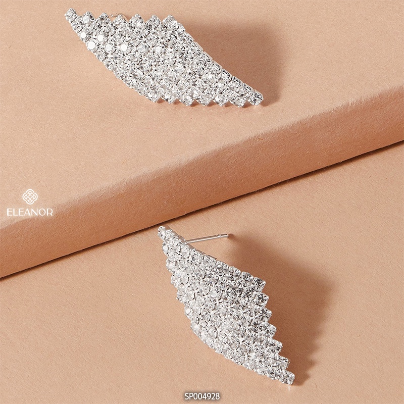 Bông tai nữ chuôi bạc 925 Eleanor Accessories đính đá hình thoi dài phụ kiện trang sức 4928