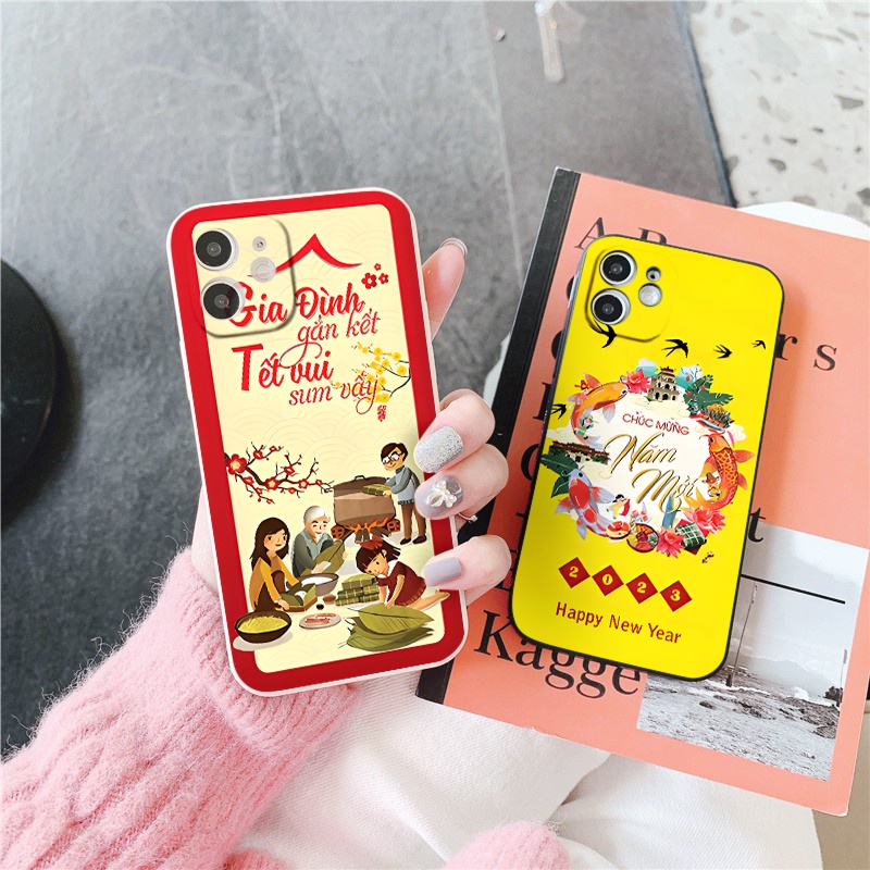 Ốp BVC iphone cạnh vuông Tết vui sum vầy cho 6/6splus/7/7plus/8/8plus/x/xr/xs/11/12/13/14/pro/max/plus/
