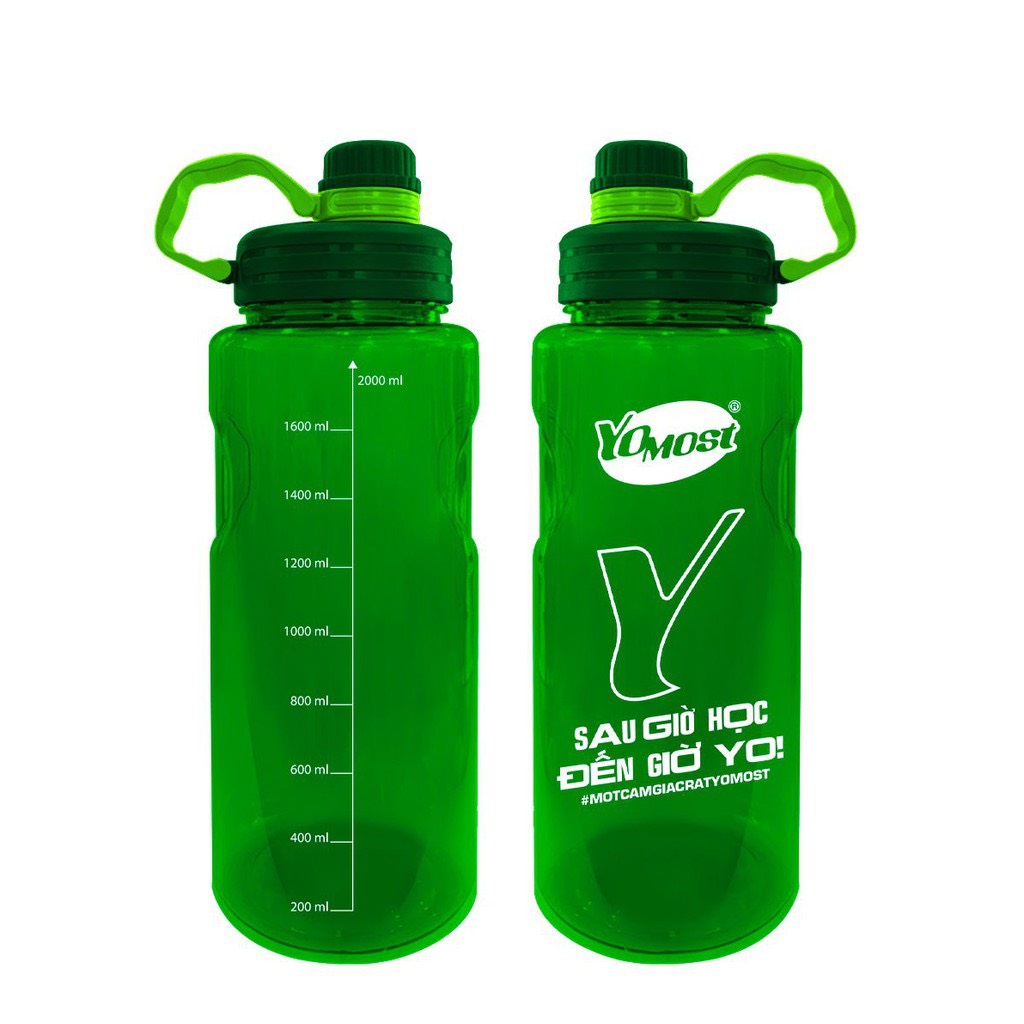 Bình nước thể thao YOMOST 2000ml, quà tặng từ Milo, tập gym - Ngocken88