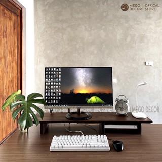  Kệ để màn hình máy tính giá gỗ sồi để laptop decor bàn làm việc cao cấp 