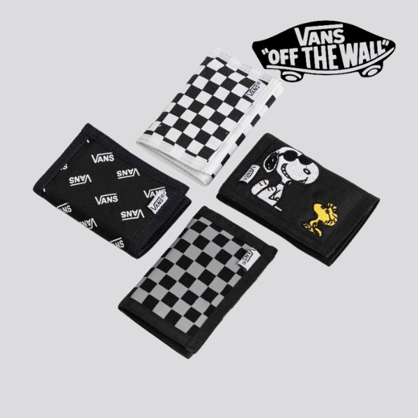 Ví Vans Bóp mini vans kẻ caro nam nữ nhỏ gọn đẹp vải kaki hai màu trắng đen nam nữ LilyWEAR