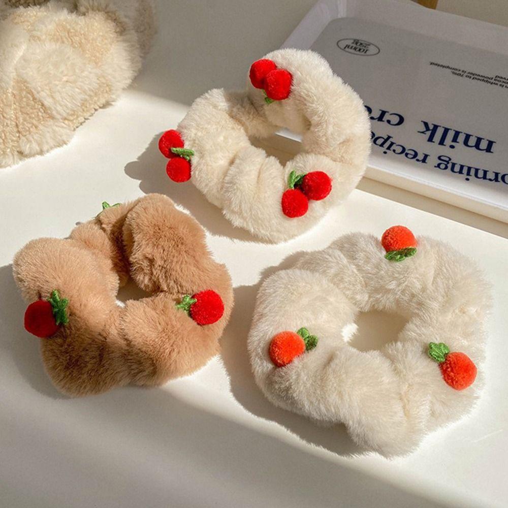 Dây Buộc Tóc Màu Trơn Hình Trái Cây Dễ Thương Cho Nữ