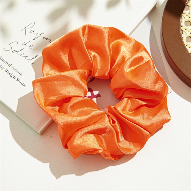 Dây Buộc Tóc Vải Satin Màu Sắc Tươi Sáng Phong Cách Pháp