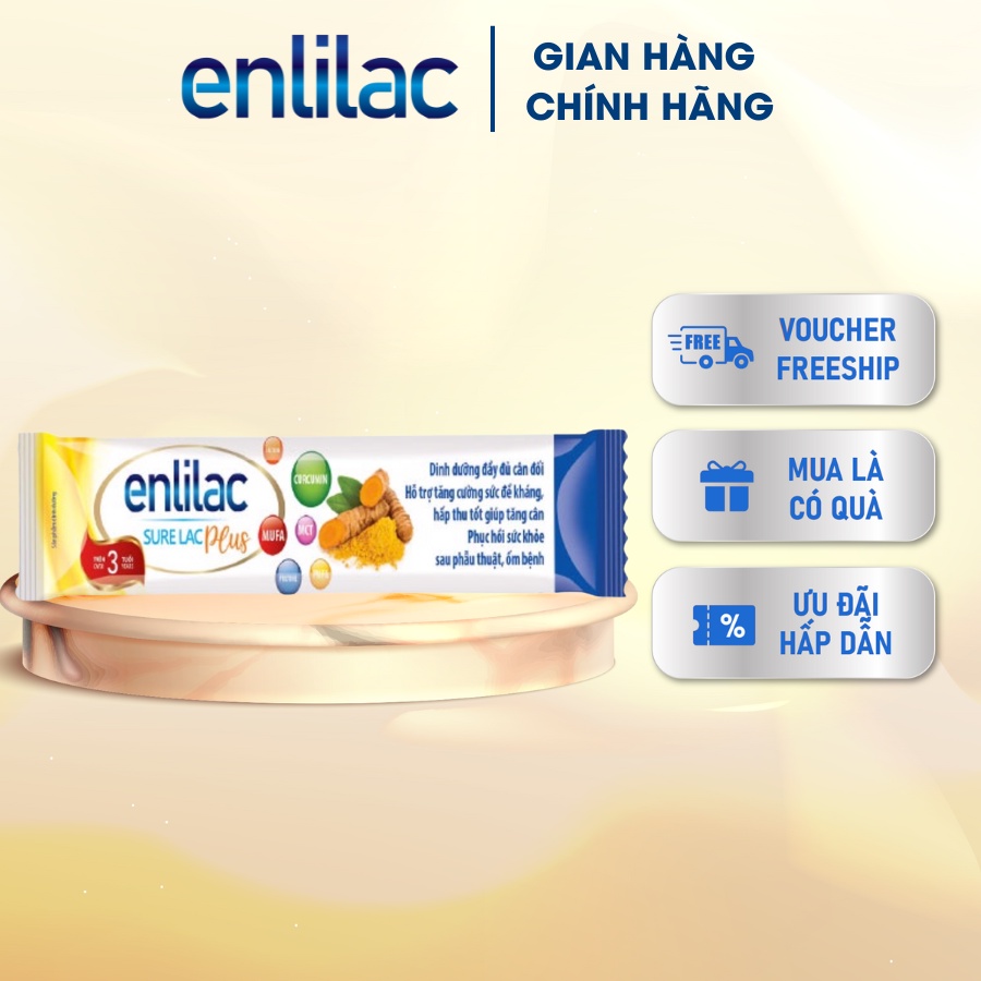 Gói sữa dùng thử Enlilac Surelac Plus dành cho người gầy, ốm, người mới phẫu thuật cần hồi sức