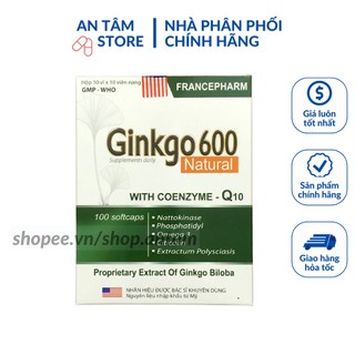 Viên bổ não Ginkgo 600 tăng cường trí nhớ, tăng cường máu đến não, hội chứng tiền đình, trí nhớ suy giảm