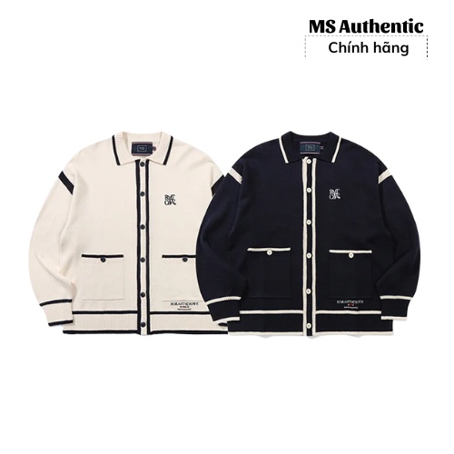 【Authentic】Áo khoác cardigan Romantic Crown chính hãng Hàn Quốc form rộng size S/M/L/XL mềm nhẹ | SPREAD COLLAR KNIT