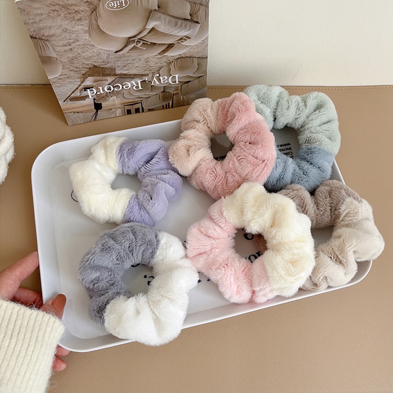 Dây Cột Tóc Lông Nhung Nhiều Màu Đơn Giản Thời Trang Cho Nữ