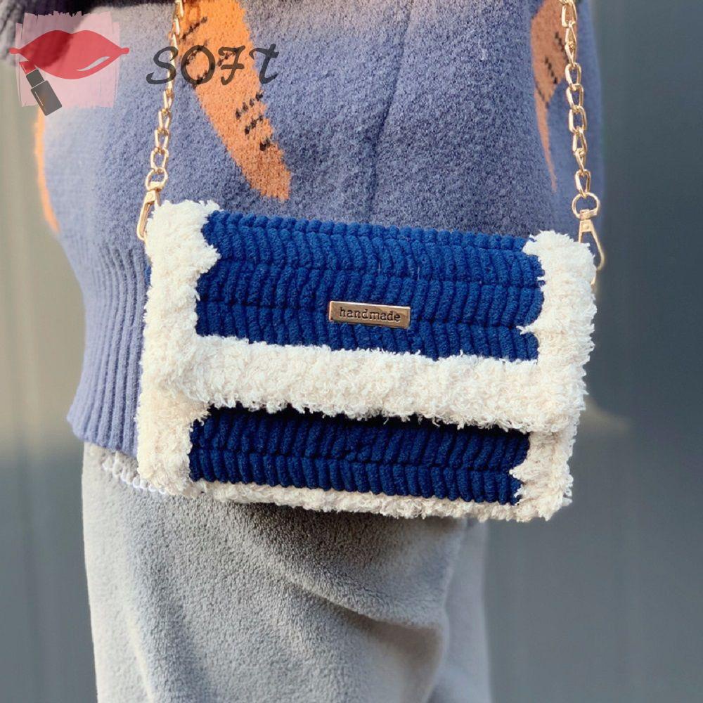 Túi xách bằng len cotton dệt bằng tay tự làm thủ công kiểu dáng xinh xắn dành cho nữ