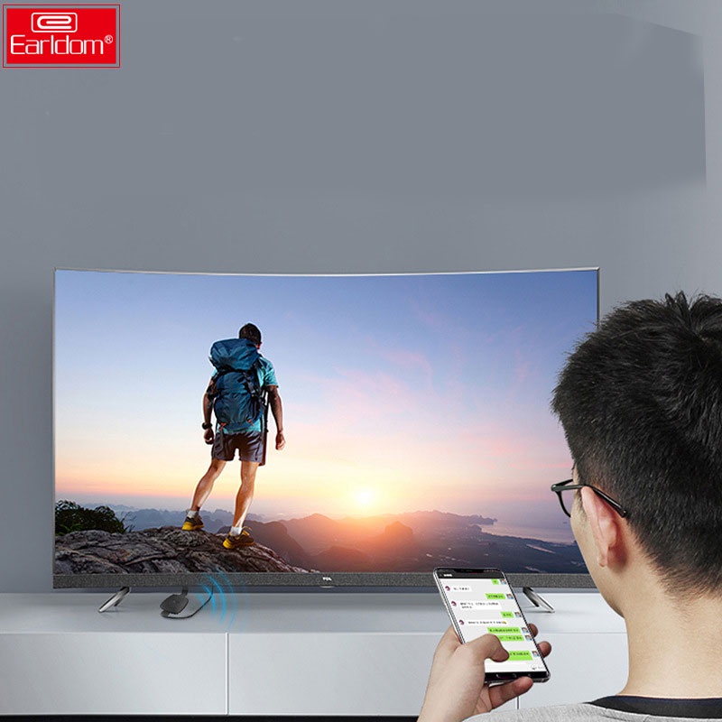 Cáp HDMI không dây Earldom W3+ dùng cho điện thoại, laptop Kết nối với tivi, máy chiếu qua Wifi với độ phân giải HD-4K