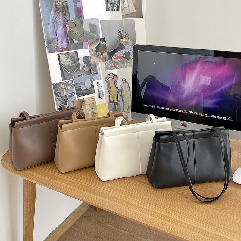 Túi Đeo Vai Sức Chứa Lớn Mềm Mại Phong Cách Hàn Quốc Đơn Giản Cho Nữ