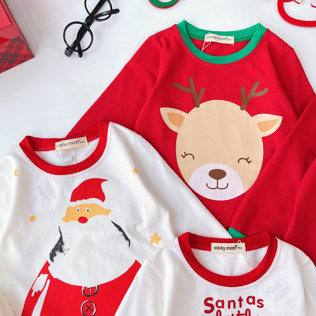 Bộ quần áo dài tay Noel AF KID chất cotton cao cấp siêu co giãn thấm hút mồ hôi tốt cho bé vui chơi Giáng sinh 2023