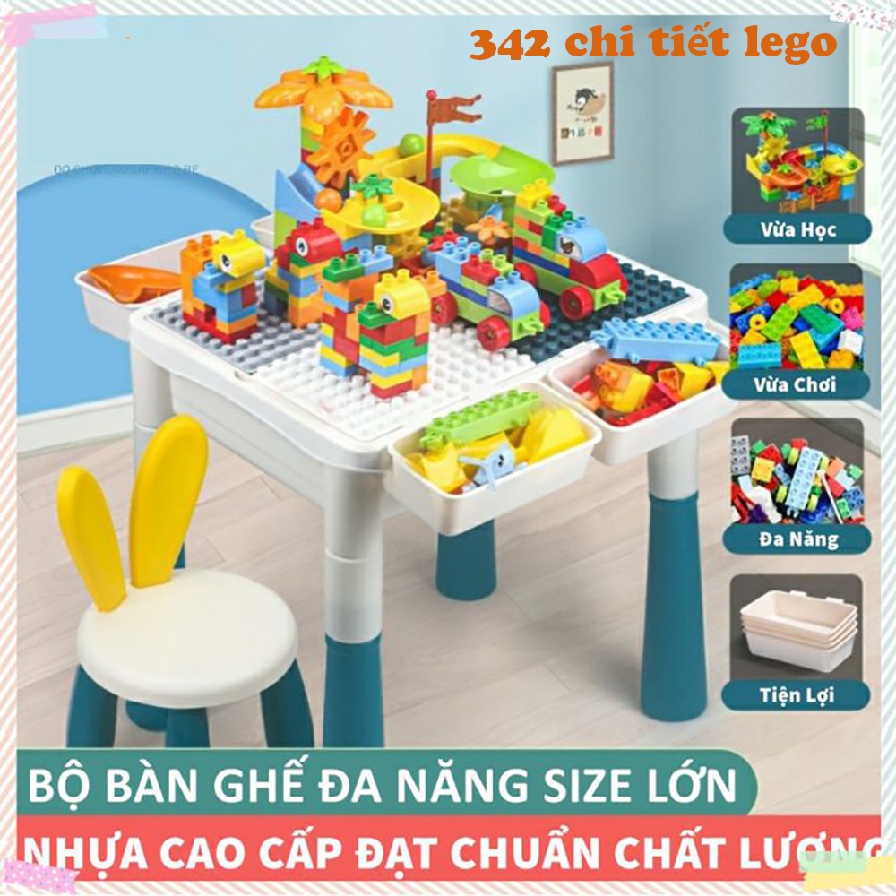 Bộ bàn ghế học sinh cho bé Đồ chơi học tập vừa học vừa chơi lắp ráp lego xếp hình cho bé 1 2 3 4 5 6 tuổi