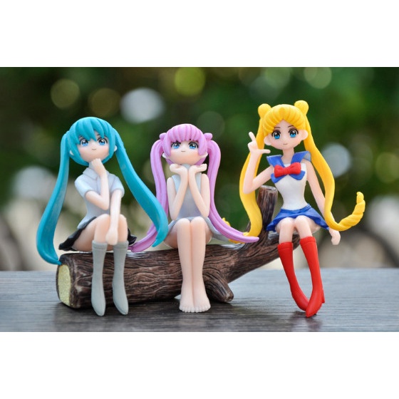 Tiểu cảnh terrarium bé gái ngồi ghế trang trí tiểu cảnh mô hình