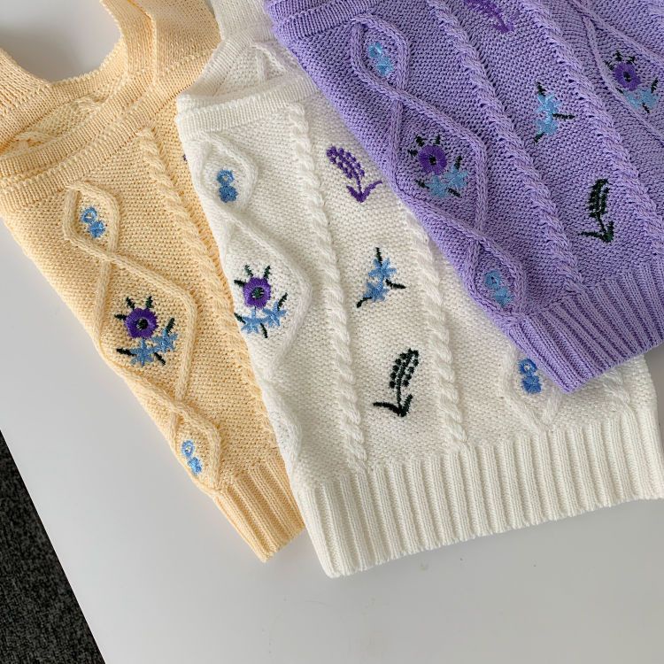 Áo Tank Top Hai Dây Bản Rộng Thêu Hoa Thời Trang Mùa Hè Hàng Mới Dành Cho Bạn Nữ