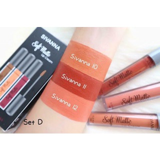 Set 3 son lì sivanna soft matte lip cream-set HF359 1 bộ gồm 3 thỏi
