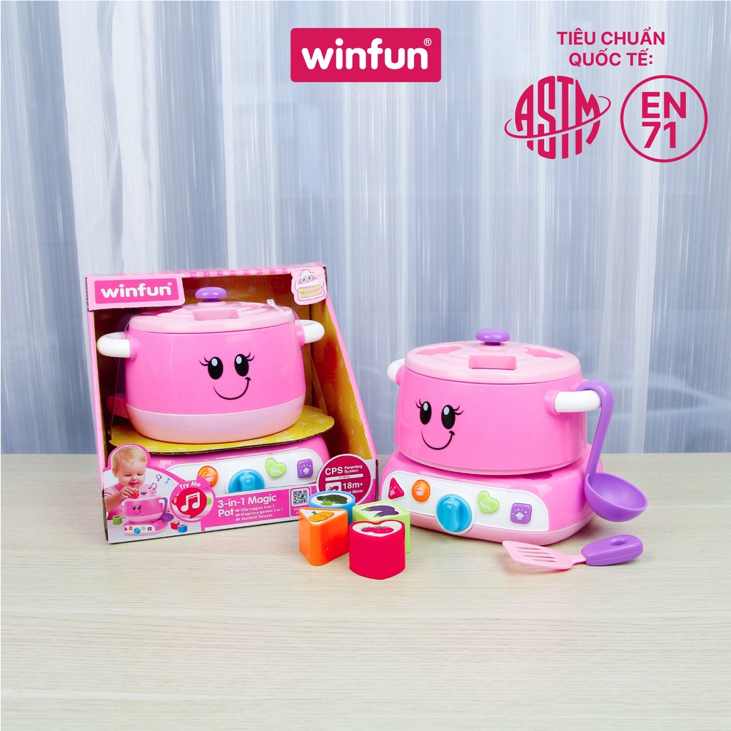 Bộ đồ chơi nấu ăn xếp hình Winfun 0762G có nhạc - hỗ trợ hướng nghiệp và phát triển tư duy cho bé , chính hãng