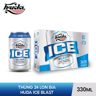 Thùng 24 lon bia ice blast huda 330ml - ảnh sản phẩm 1