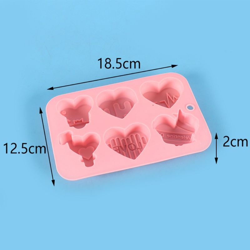 Khuôn Làm Nến / Xà Phòng 6 Ngăn Hình Trái Tim Bằng Silicone DIY
