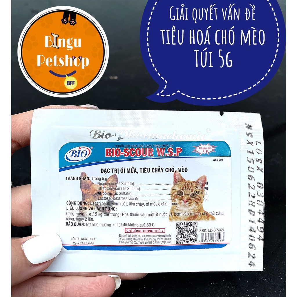 Bio Scour 5g - Hỗ trợ kiểm soát vấn đề về đường tiêu hóa trên thú cưng