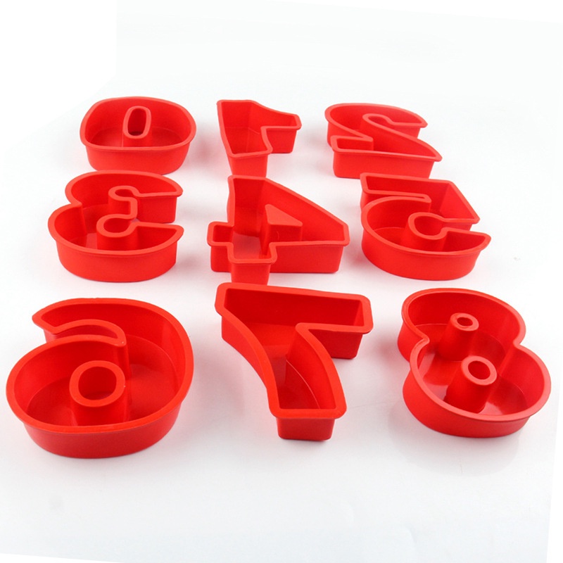 Khuôn Silicone 13.3cm / 11cm Tạo Hình Số 0-8 Đẹp Mắt