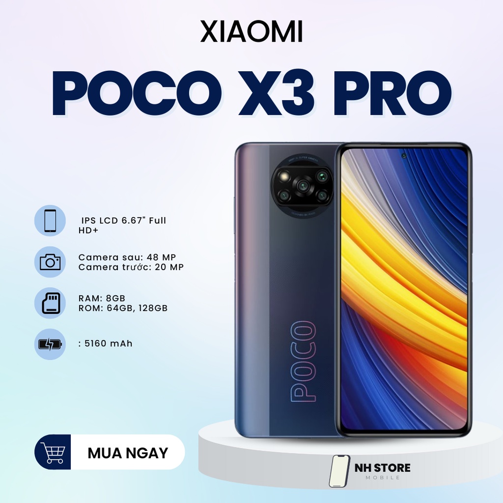 Điện thoại Xiaomi POCO X3 Pro (8GB/128GB) chiến game mướt Chính hãng Nguyên seal Bảo hành 12 tháng