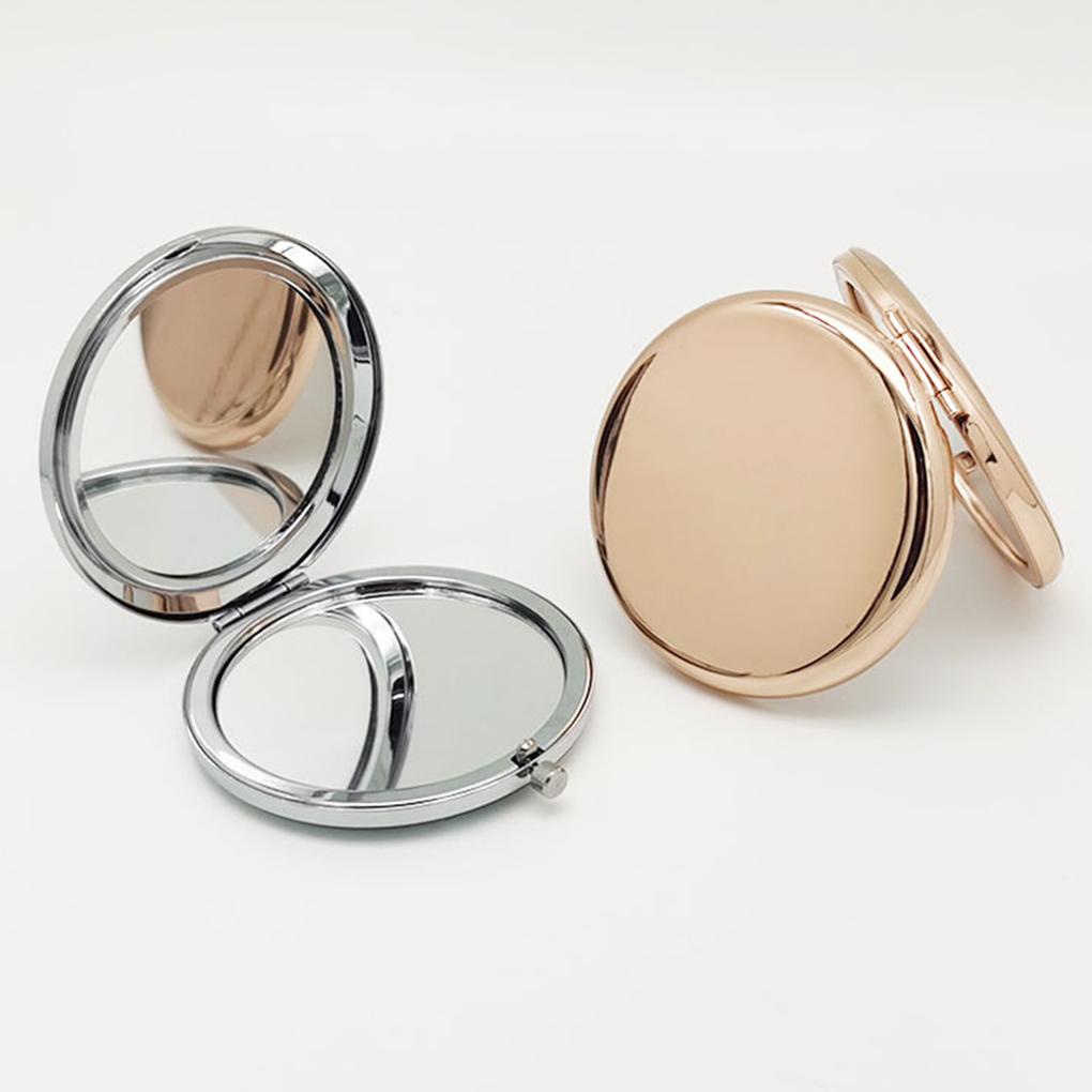 Gương Trang Điểm Hình Tròn Bằng Kim Loại Có Thể Gấp Lại Phong Cách Vintage Dành Cho Nữ