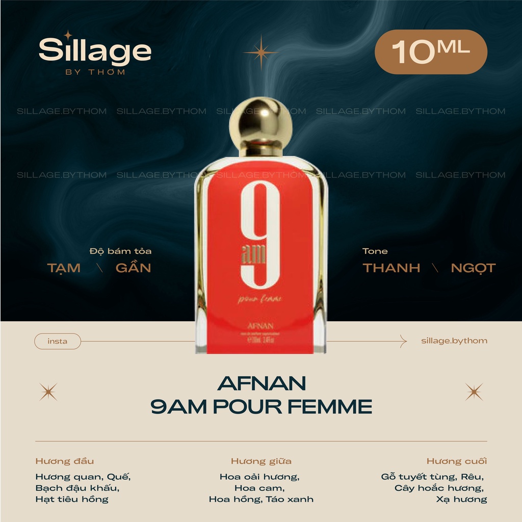 AFNAN 9AM POUR FEMME EDP | Mẫu thử nước hoa nữ