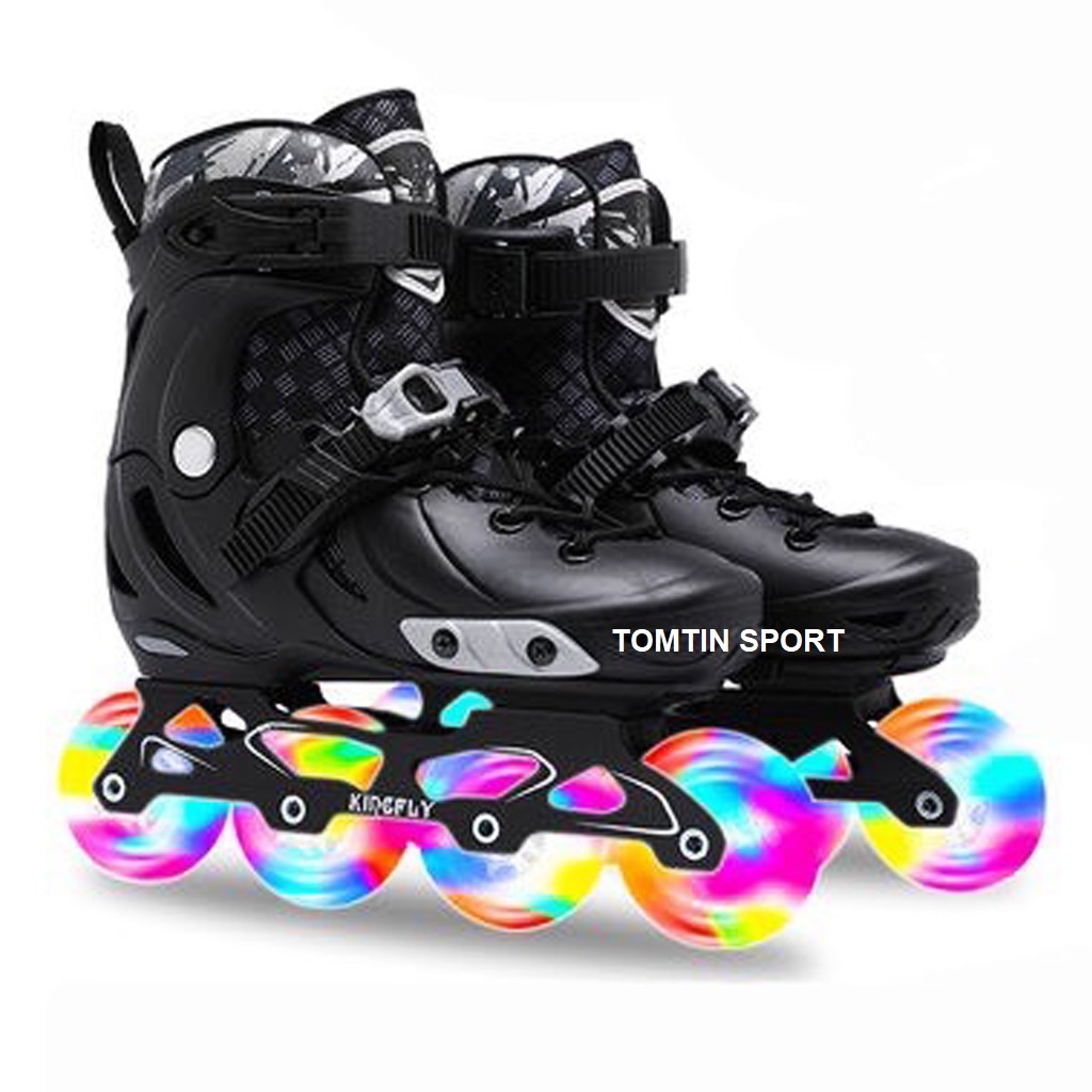 Giày trượt patin trẻ em Kingfly W198 bánh cao su đèn led tặng kèm bảo hộ chân tay kiểu dáng thời trang, quà tặng ý nghĩa