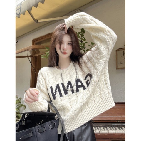 Áo Croptop Dáng Rộng In Chữ Thiết Kế Mới Thời Trang Mùa Thu Đông Dành Cho Nữ