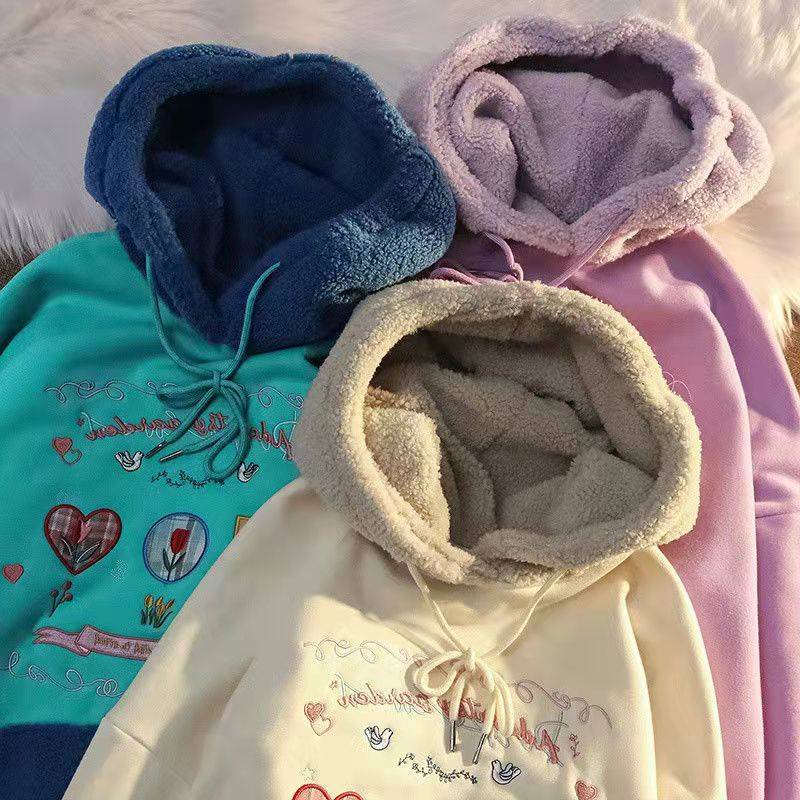 Áo Hoodie Cao Cấp Lót Lông Cừu Dày Phong Cách Mới