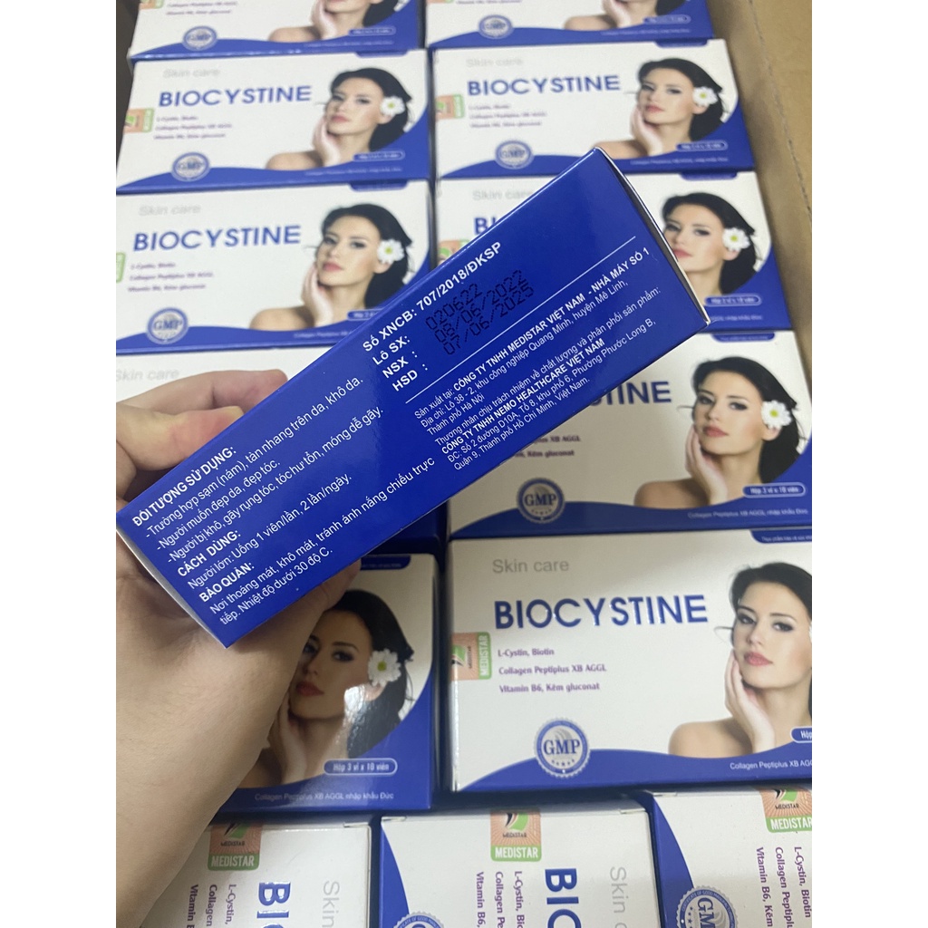 Biocystine viên uống chăm sóc hỗ trợ đẹp da, trắng da, mọc tóc, mọc móng 30 viên