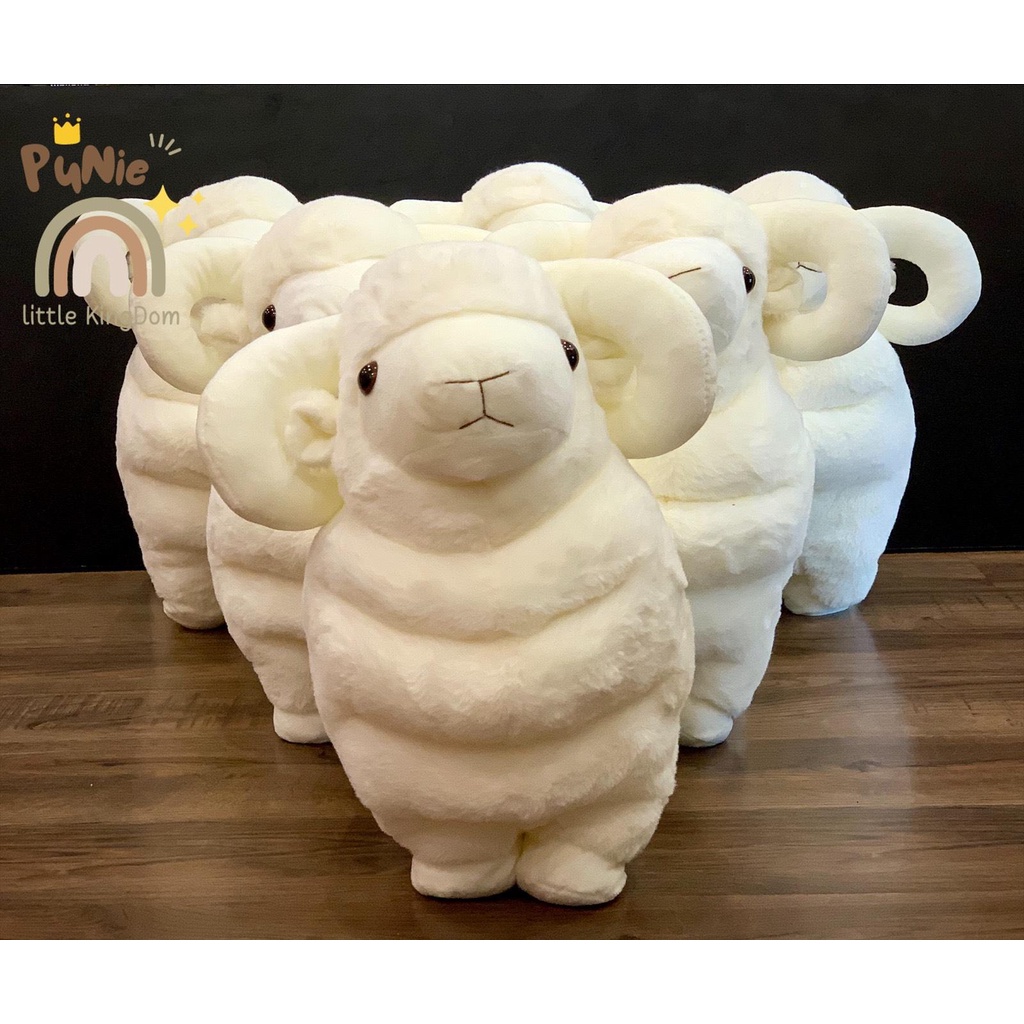 GẤU NHỒI BÔNG DỄ THƯƠNG CỪU NHỒI BÔNG LÔNG XÙ MÀU TRẮNG, NÂU NGỘ NGHĨNH  SIZE 60CM