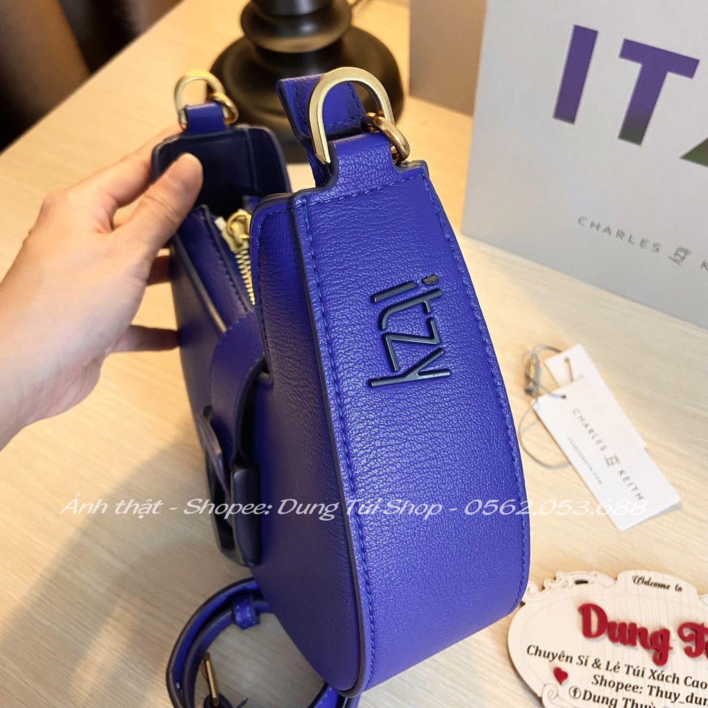 Túi nữ đeo chéo + kẹp nách size 19 dáng bầu có khóa kéo full màu có hộp