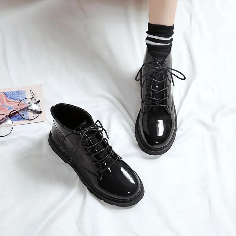 Giày Boot Da Cao Cấp Phong Cách Hàn Quốc Trẻ Trung Cá Tính Dành Cho Nữ