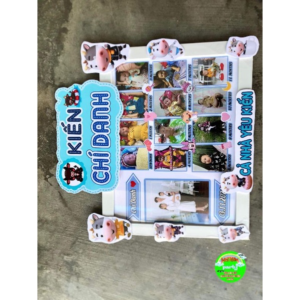 Khung ảnh 12 tháng cho bé có kính ( 2 size)