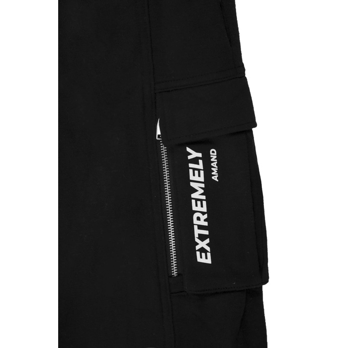 Quần Nỉ Amand Printed Pocket Cargo Pant - Black