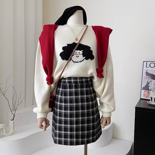 Chân váy kẻ ô vuông dáng a ngắn basic