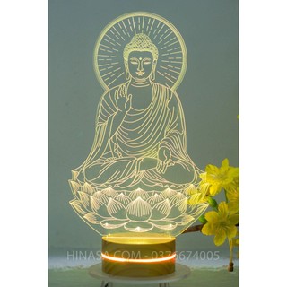 Đèn Phật Thích Ca 16 màu cao 22cm
