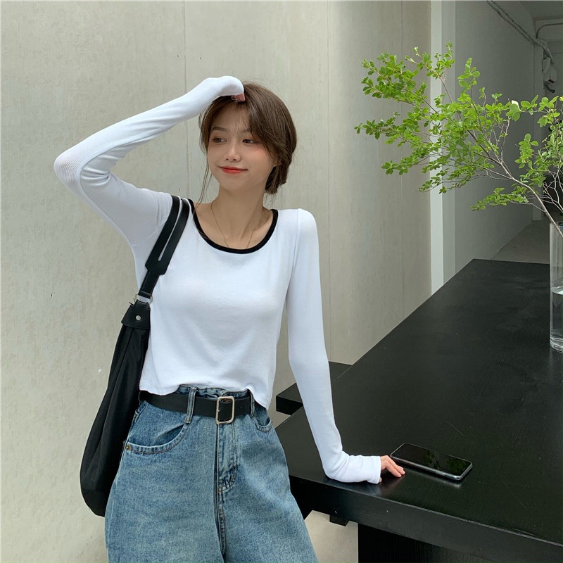 Áo Thun Croptop Tay Dài Thiết Kế Mới Cho Phái Nữ TX-25-6857