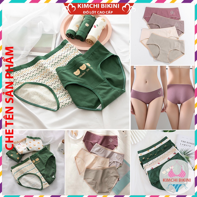 Quan Chip Cotton Vải Mềm Thoáng Khí Thấm Hút Mồ Hôi KIMCHIBIKINI Quần lót nữ màu đen mẫu mã đa dạng với nhiều màu sắc