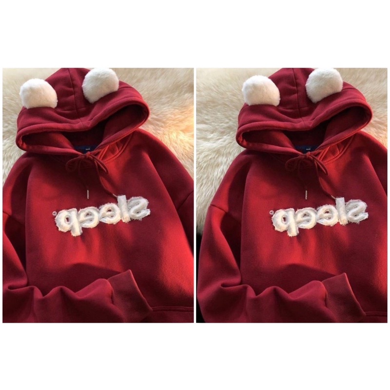 [Big sale] Áo Hoodie Tai Gấu Sleep Dễ Thương Phong Cách Vintager | BigBuy360 - bigbuy360.vn